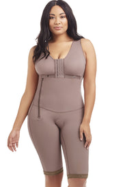 Plus Size Postpartum Sleeveless Below Knee Bodysuit Shaper