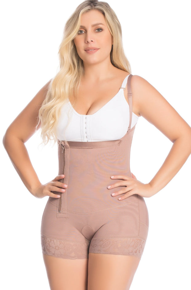 Plus Size Braless Short Bodysuit Shaper