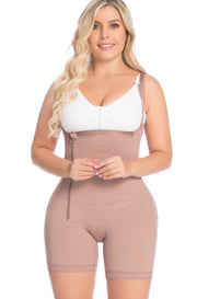 Plus Size Postpartum Mid Thigh Braless Shapewear Bodysuit