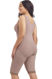 Plus Size Postpartum Sleeveless Below Knee Bodysuit Shaper