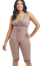 Plus Size Postpartum Sleeveless Below Knee Bodysuit Shaper