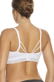 Lace Trim Medium Compression Nursing Bra